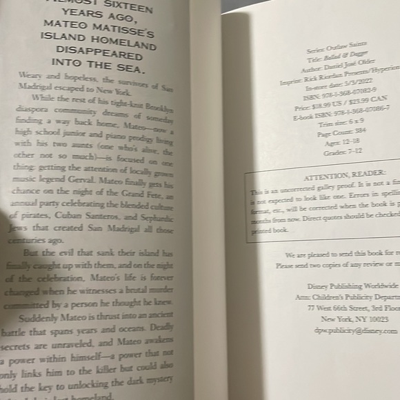 Ballad & Dagger: Outlaw Saints Book 1 by Daniel Jose Older paperback - Picture 4 of 6